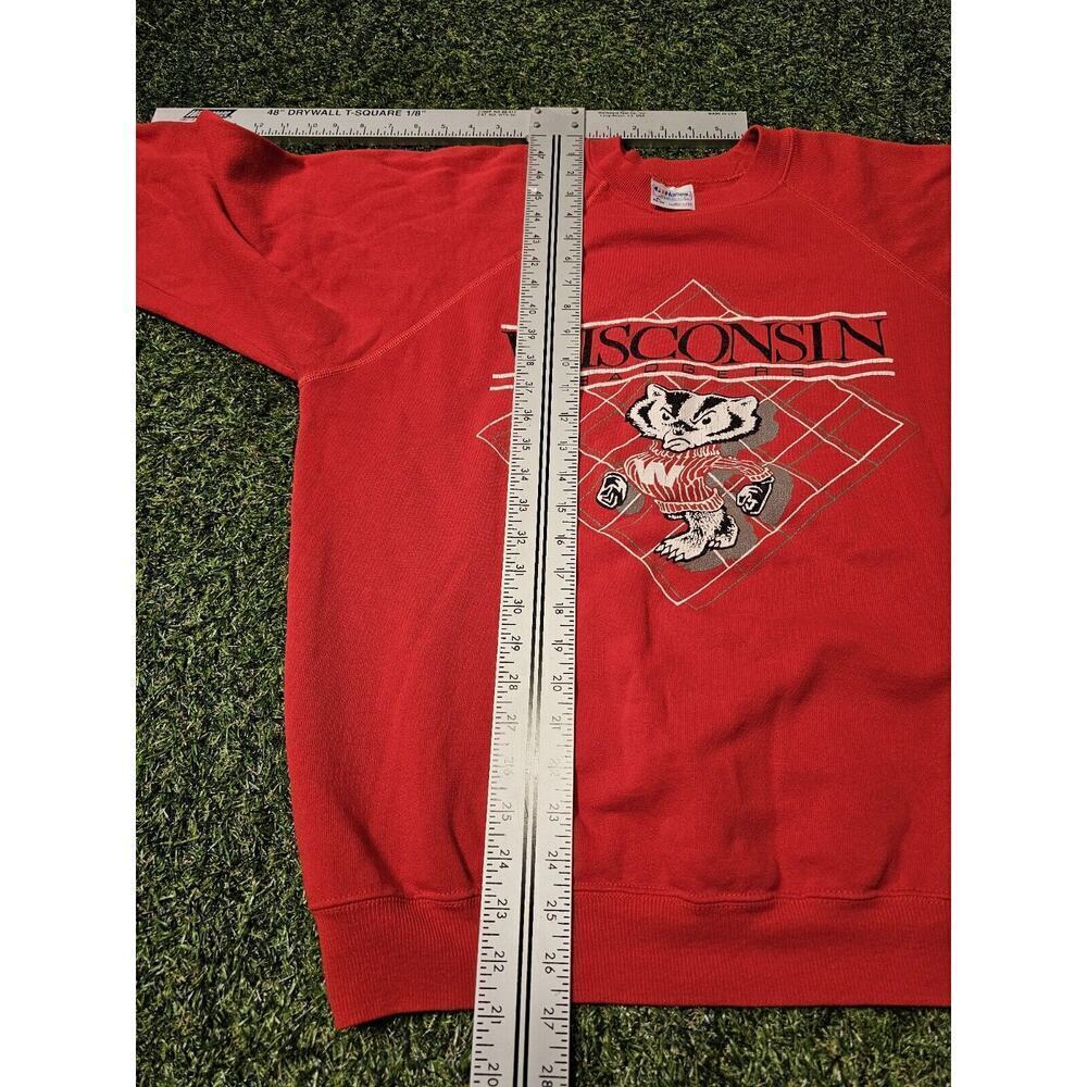 Vintage 80s-90s WISCONSIN BADGERS Crewneck Sweatshirt Sz XL HANES USA - Picture 5 of 6